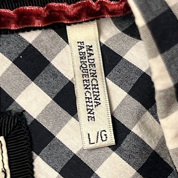 Guess Women’s Button Down Shirt Gingham Long Sleeve Large Black White - Picture 5 of 11